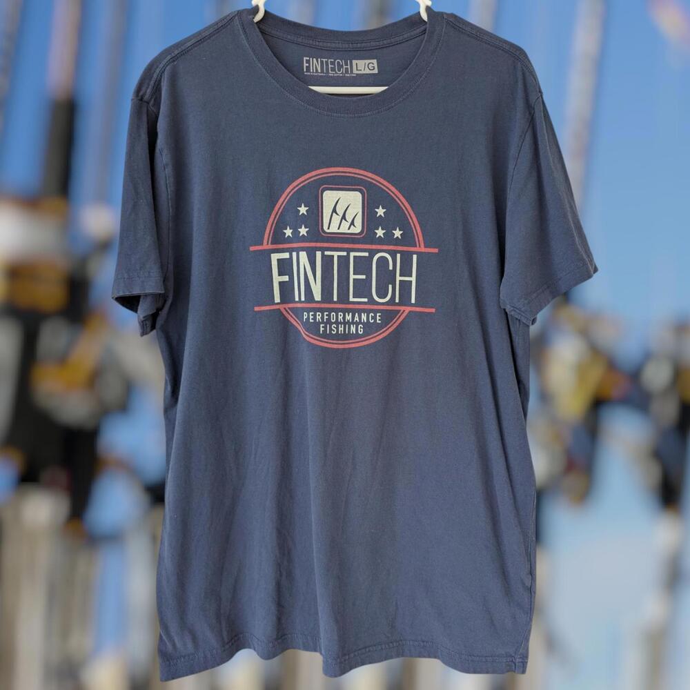 Fintech Performance Fishing Men's Navy T-Shirt L outdoor gorpcore southern fish